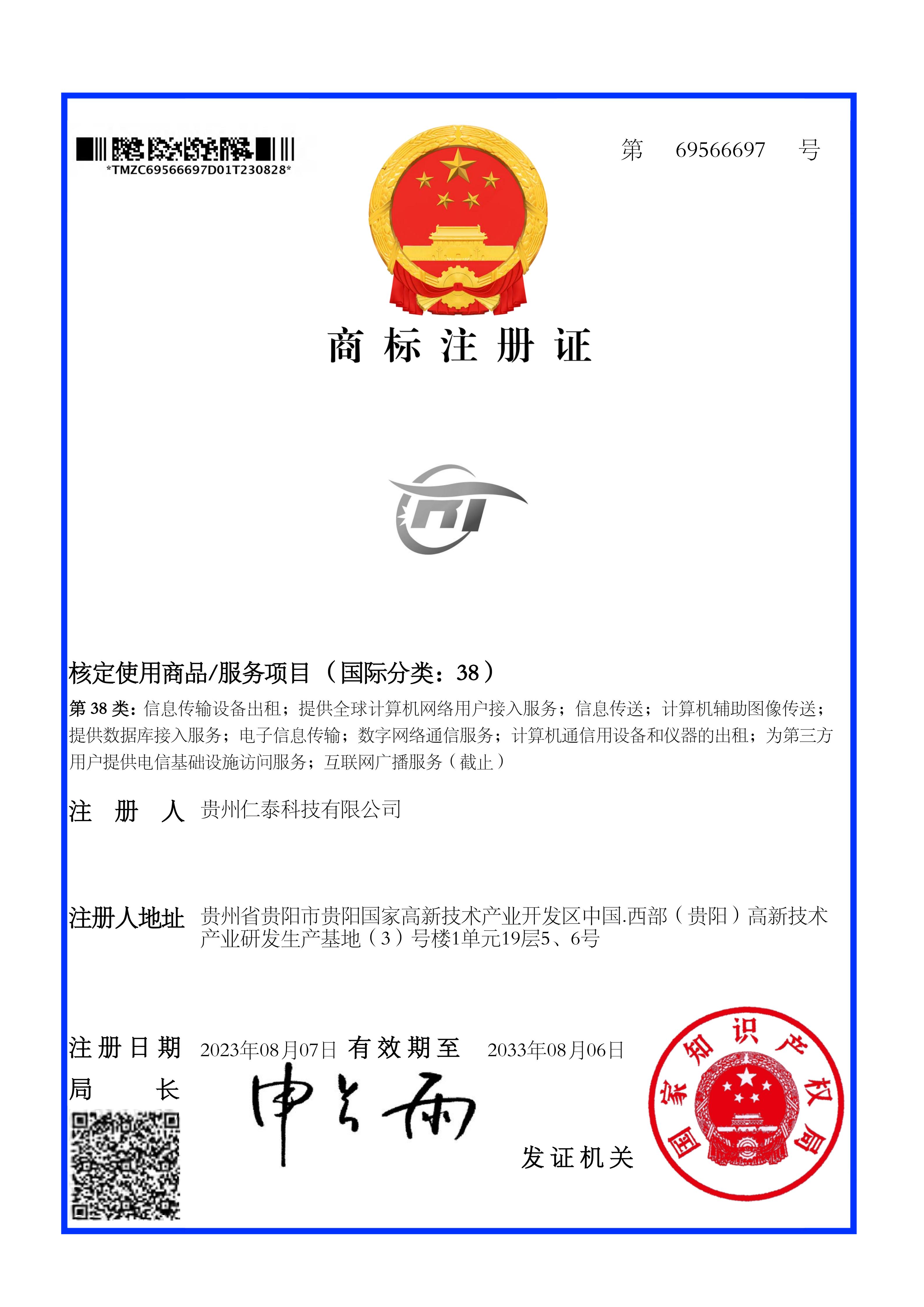 Trademark Registration Certificate